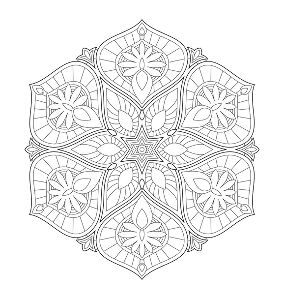 Mandala ilustrace pro dospělé zbarvení - Vektor, obrázek