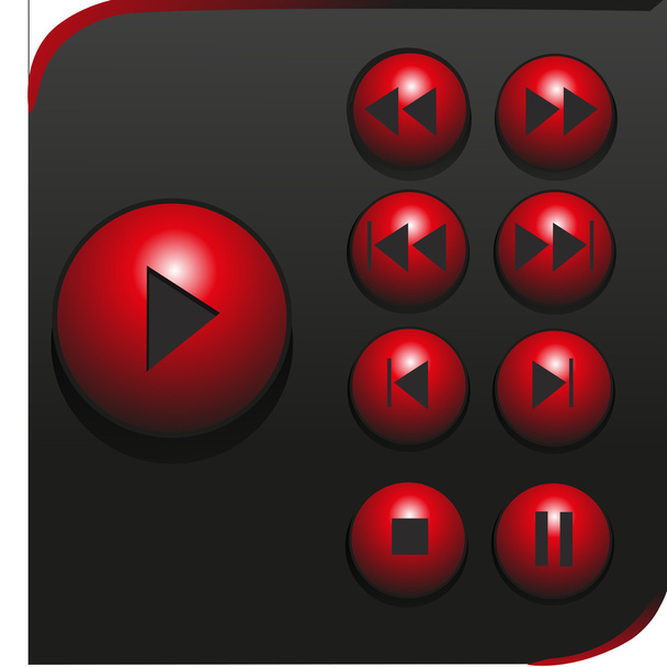 a set of media buttons vector - Vektor, Bild