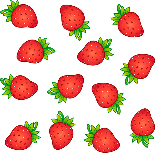 Φωτεινό καλοκαίρι διάνυσμα φράουλες χωρίς ραφή πρότυπο. Σχεδιασμός ύφασμα υφασμάτων - Διάνυσμα, εικόνα