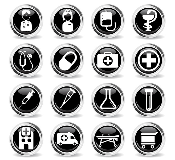 Медицинские просто иконы
 - Вектор,изображение