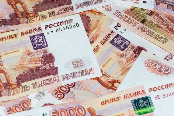 Scattered ruble currency banknotes - Photo, Image