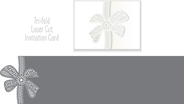 三つ折りレーザー カット封筒テンプレート招待状カード - ベクター画像