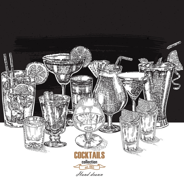 Illustrazione di bevande disegnate a mano. Bevande vintage di design vettoriale
  - Vettoriali, immagini