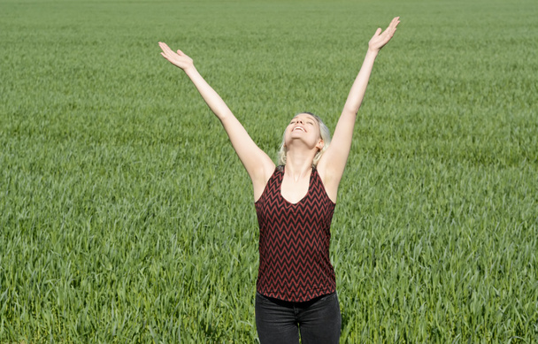happy woman cheering - Photo, Image