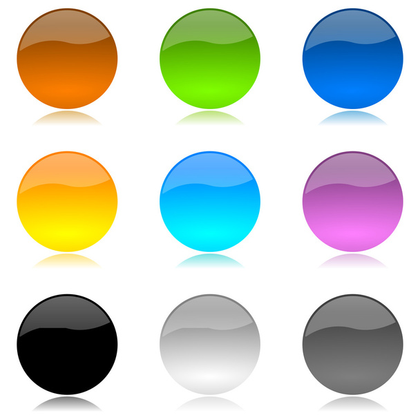 Conjunto de botones redondeados de colores y brillantes
 - Foto, imagen