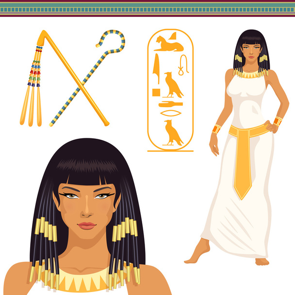 illustraties met oude Egypte thema - Vector, afbeelding