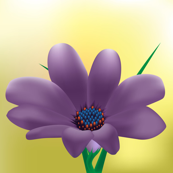 paarse bloem glinsterende clip art - Vector, afbeelding