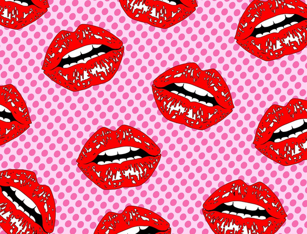 Arrière-plan avec lèvres rouges
 - Vecteur, image