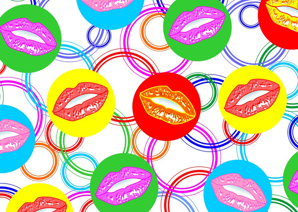 Fondo con labios coloridos
 - Vector, imagen