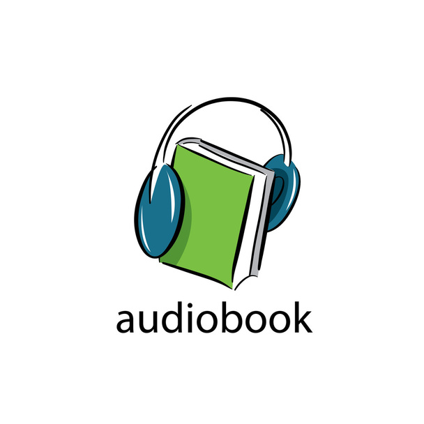 Audiobook. Πρότυπο λογότυπο του φορέα - Διάνυσμα, εικόνα