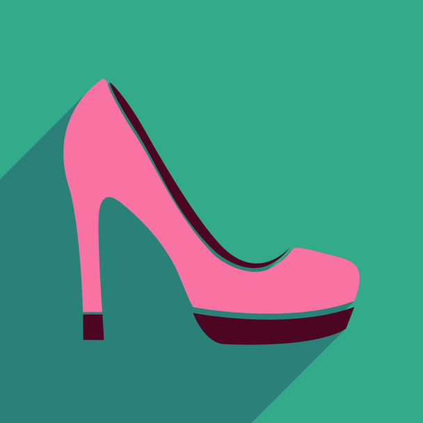 Flat icon with long shadow stiletto heels - Vector, imagen