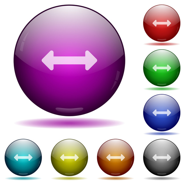 Redimensionar botões esfera de vidro horizontal
 - Vetor, Imagem