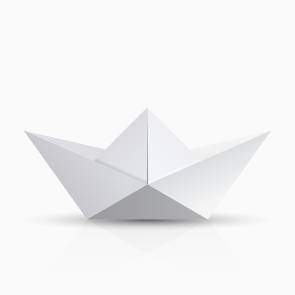 vector modern origami boat with shadow on transparent - Vector, afbeelding