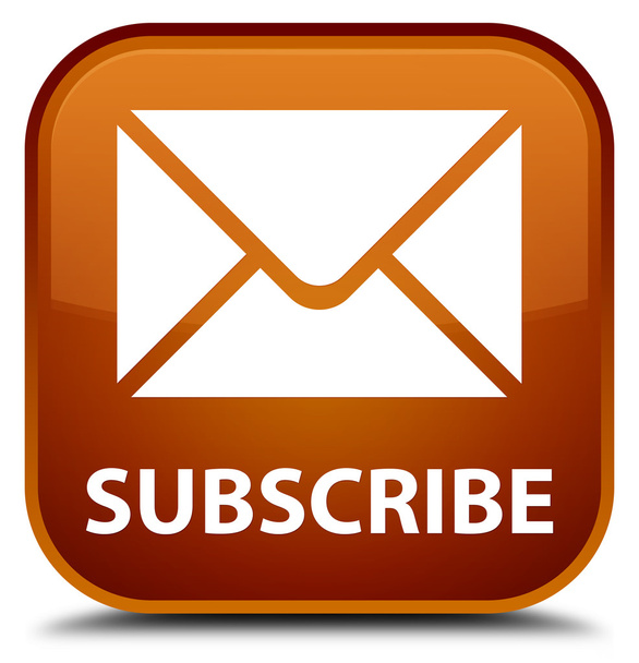 Subscribe (email icon) brown square button - Photo, Image