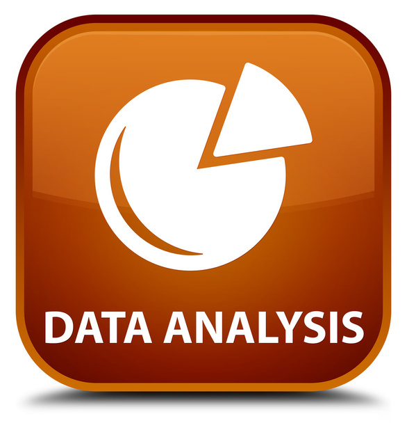 Analyse des données (icône graphique) bouton carré brun
 - Photo, image