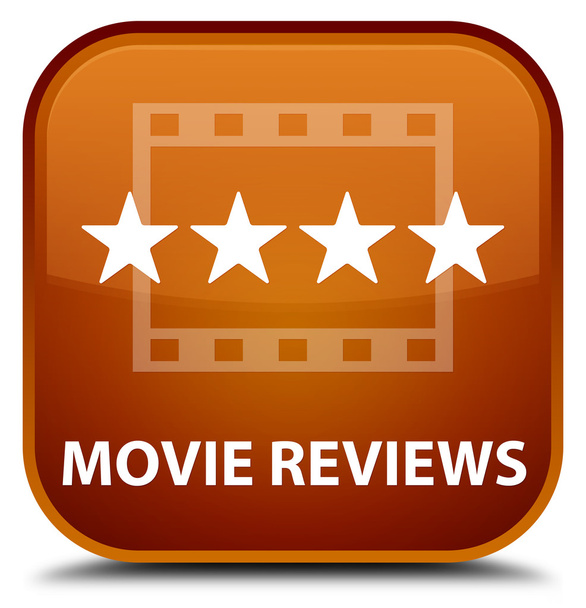 Movie reviews brown square button - Photo, Image