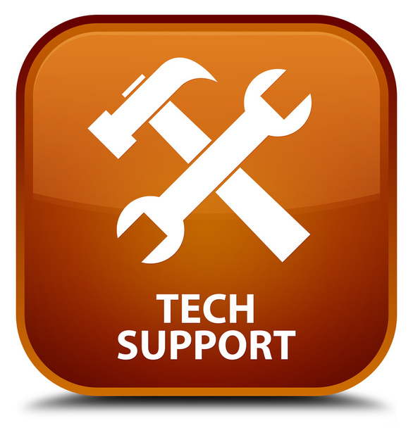 tech support (tools icon) braune quadratische Taste - Foto, Bild
