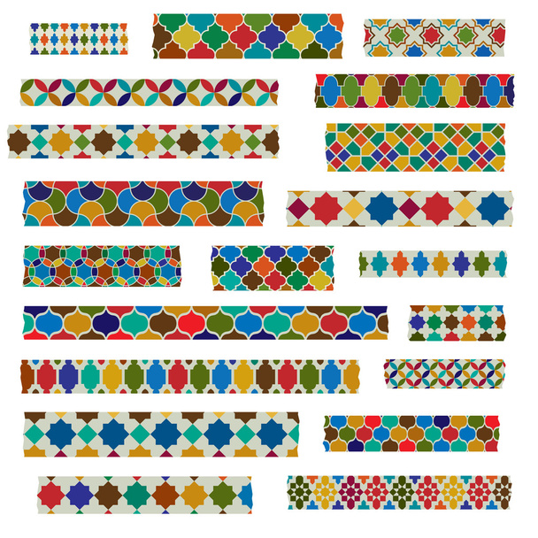 Waschbänder mit marokkanischen Mustern - Vektor, Bild