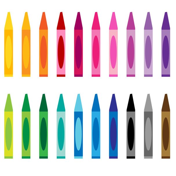 набір барвистих крейдяних олівців
 - Вектор, зображення