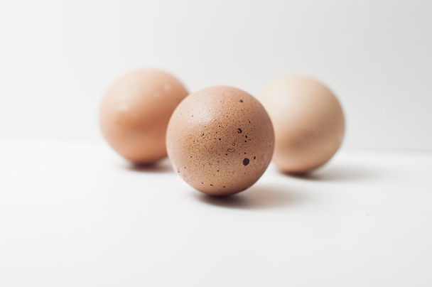 Eggs on white background - Foto, Imagen