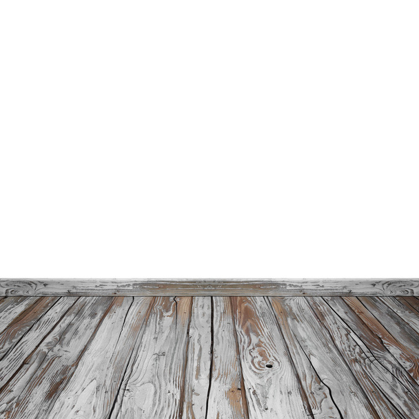 houten vloer geïsoleerd op een witte - Foto, afbeelding