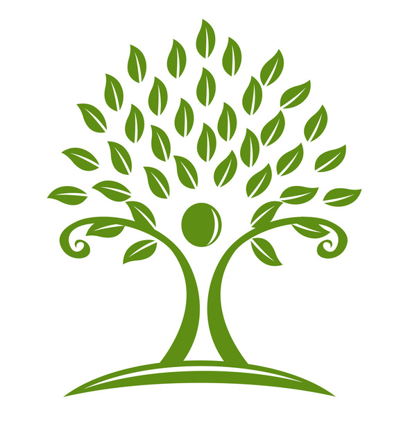 Logo ecología de las personas del árbol
 - Vector, Imagen