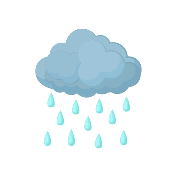 Cloud with rain drops icon, cartoon style - Vector, Image