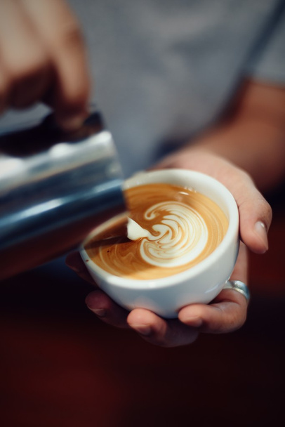 coffee latte art in coffee shop - Foto, imagen
