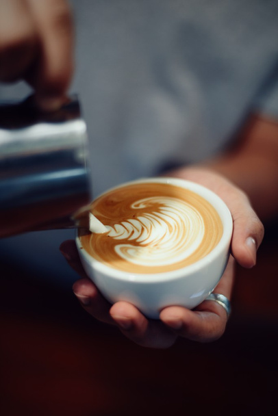 coffee latte art in coffee shop - Zdjęcie, obraz