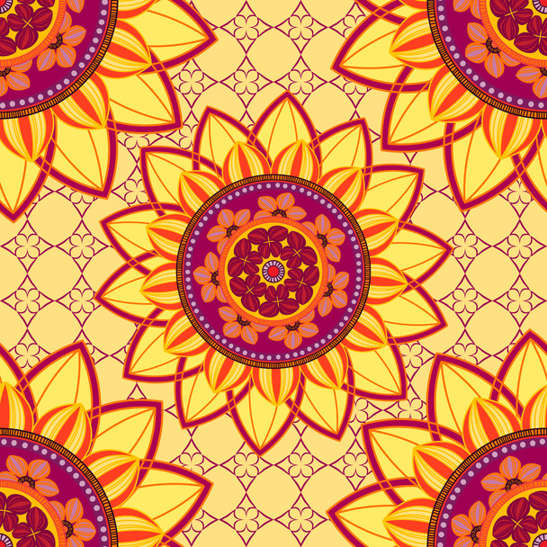 Mandala ornament seamless pattern - Vector, Imagen