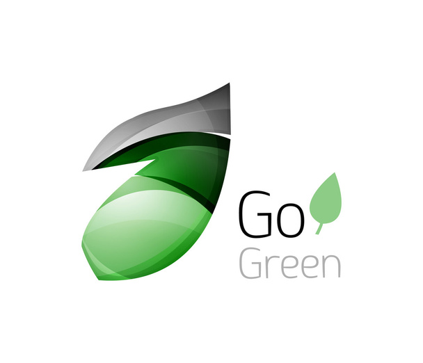 Зеленый логотип. Зеленая природа
 - Вектор,изображение