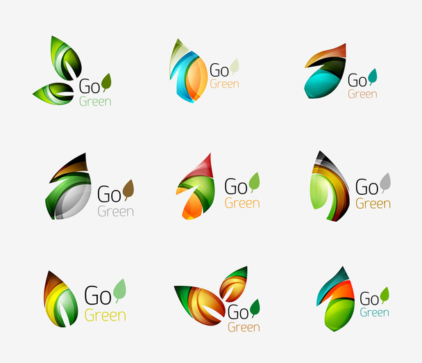 Set of leaf logos - Vector, Image