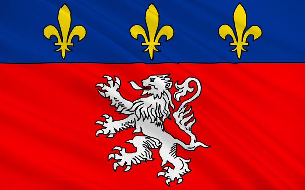 Flaga z lyon, Francja - Zdjęcie, obraz