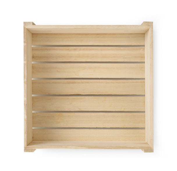 Drewnianej skrzyni na biały - Zdjęcie, obraz