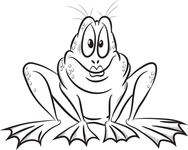kontur kreskówka śmieszne żaba - Wektor, obraz