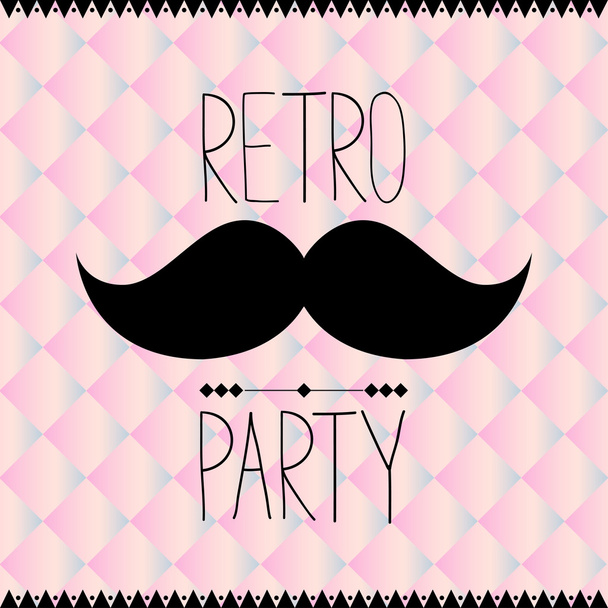 Retro party met snor - Vector, afbeelding