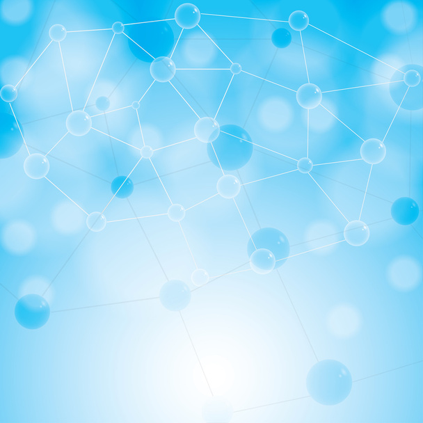 Абстрактная молекула синий цвет фона
 - Вектор,изображение