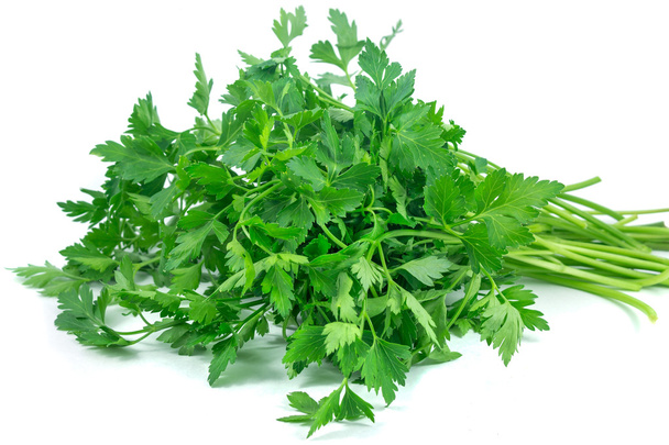 Fresh green parsley isolated on white background, food ingredien - Photo, Image