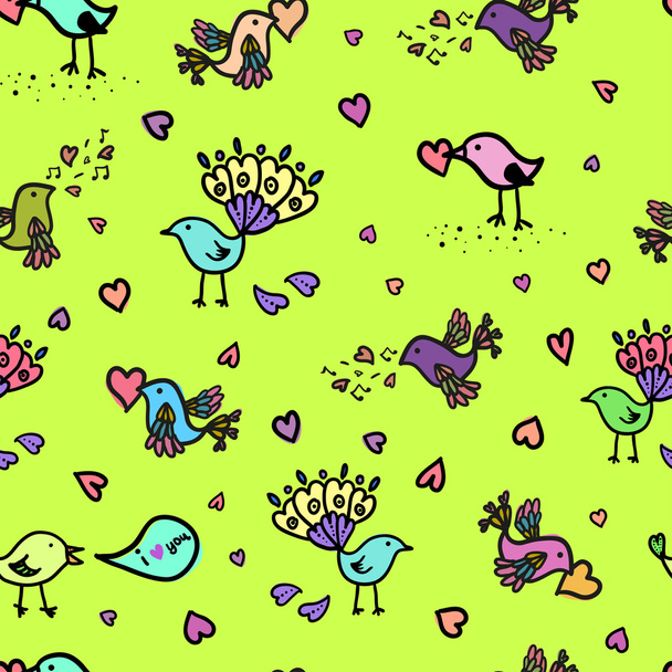 vogels liefde patroon - Vector, afbeelding