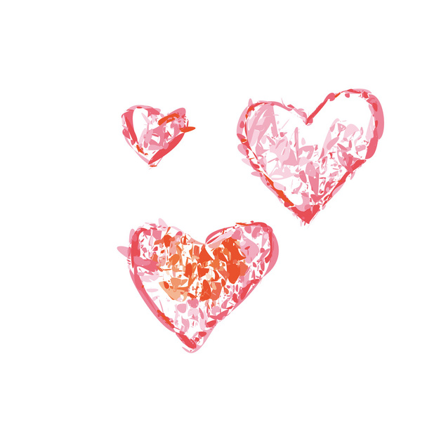 carboncillo dibujado símbolo del corazón rojo. vector ilustración moderna
. - Vector, Imagen