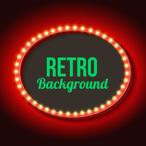 Retro frame circle with neon lights - Zdjęcie, obraz