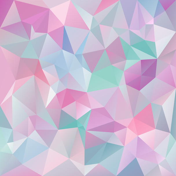 vector abstract irregular polygon background with a triangular pattern in icy pastel colors - pink, violet, purple, blue, green - Vector, Image
