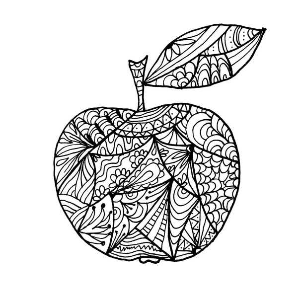 hand drawn apple - Vecteur, image