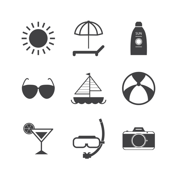 Summer icons set. - Vector, Image