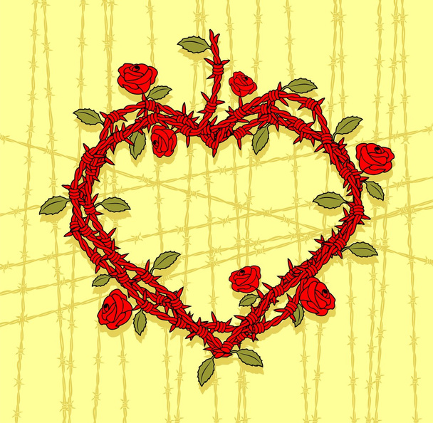 τριαντάφυλλα αγκαθωτό σύρμα - Διάνυσμα, εικόνα
