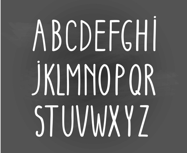 vector alphabet. letters written by hand on a gray background - Vektör, Görsel