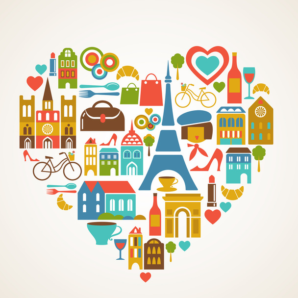 Pars love - vector illustration with set of icons - Vector, Image