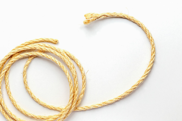 coiled rope on a white background close up - Foto, immagini