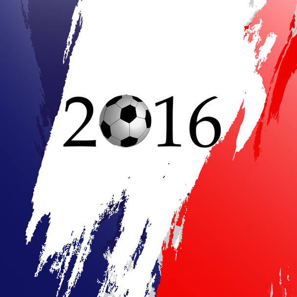 Футбол с рамкой в виде французского флага изолирован на белом фоне. Чемпионат Франции по футболу 2016. Векторная миграция
 - Вектор,изображение