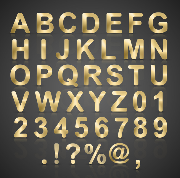 Vector gouden alfabet Set. - Vector, afbeelding